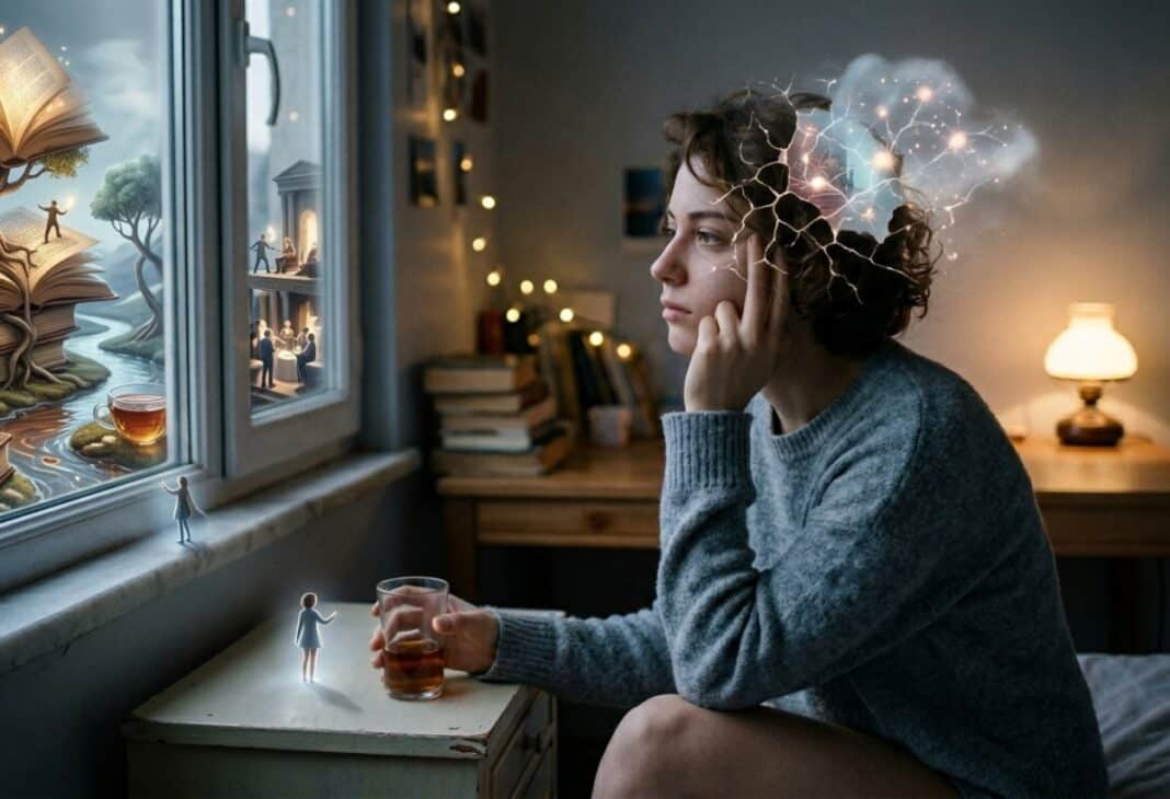 Zihnin Sınırlarını Zorlayan Bir Kaçış: Maladaptive Daydreaming konulu Psychology Times psikoloji yazısı için profesyonel görsel.