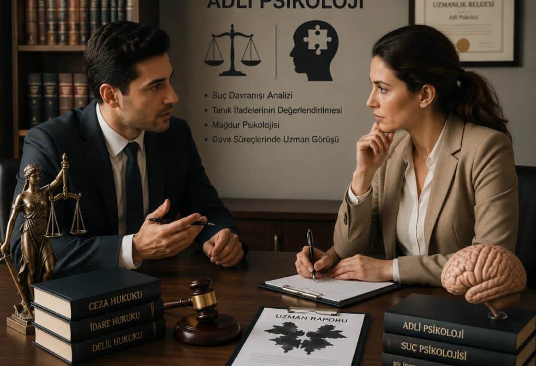 ADLİ PSİKOLOJİ NEDİR konulu Psychology Times psikoloji yazısı için profesyonel görsel.