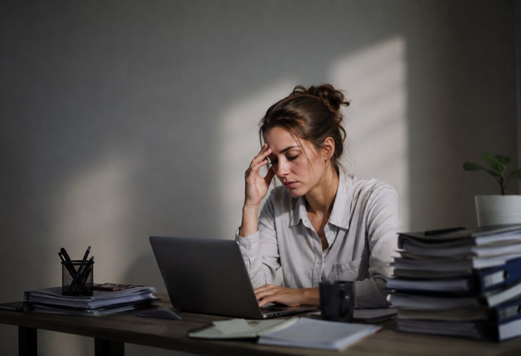 Sessiz Tükenmişlik: İşlevselliğin Ardında Görünmeyen Yorgunluk konulu Psychology Times psikoloji yazısı için profesyonel görsel.