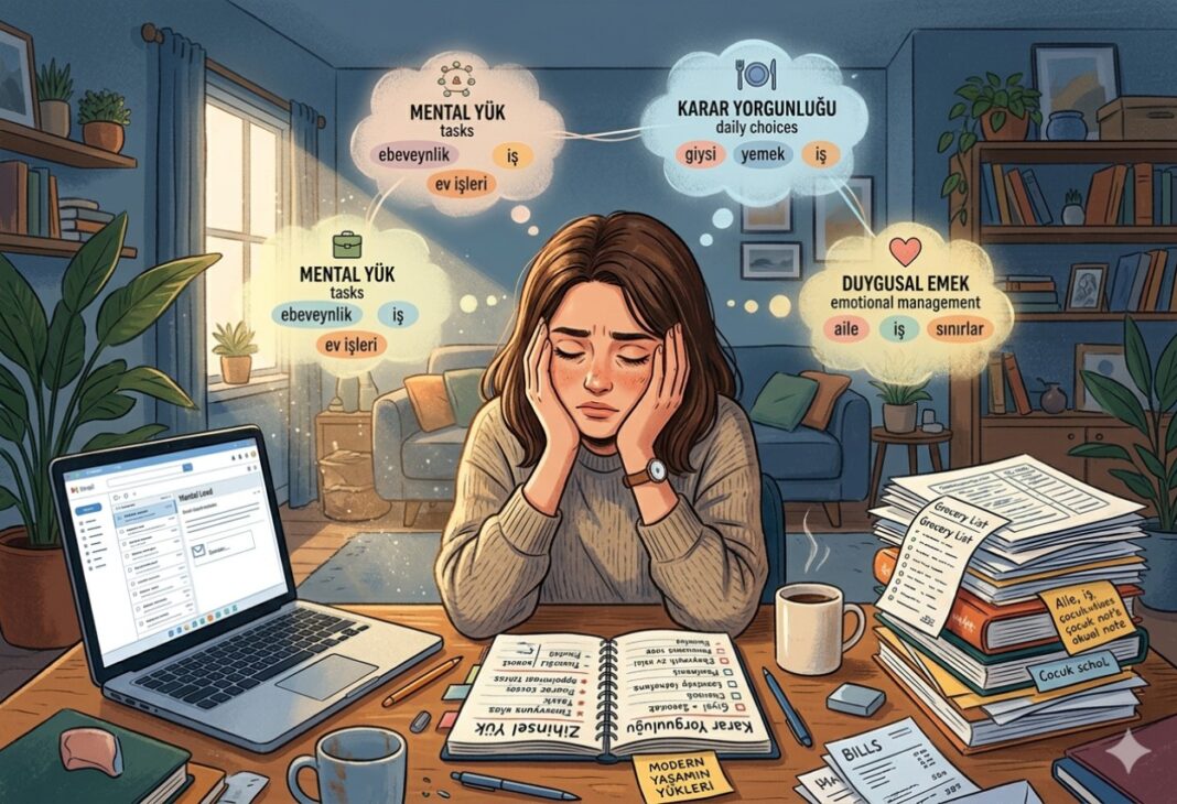 Neden Sürekli Yorgun Hissediyoruz? Psikolojik ve Duygusal Yüklerin Rolü konulu Psychology Times psikoloji yazısı için profesyonel görsel.