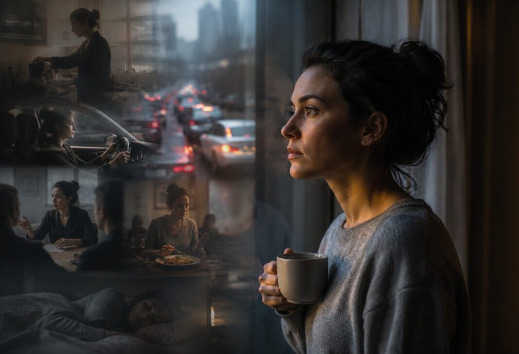 Kendini Kaybetmenin Sessiz Yolları konulu Psychology Times psikoloji yazısı için profesyonel görsel.