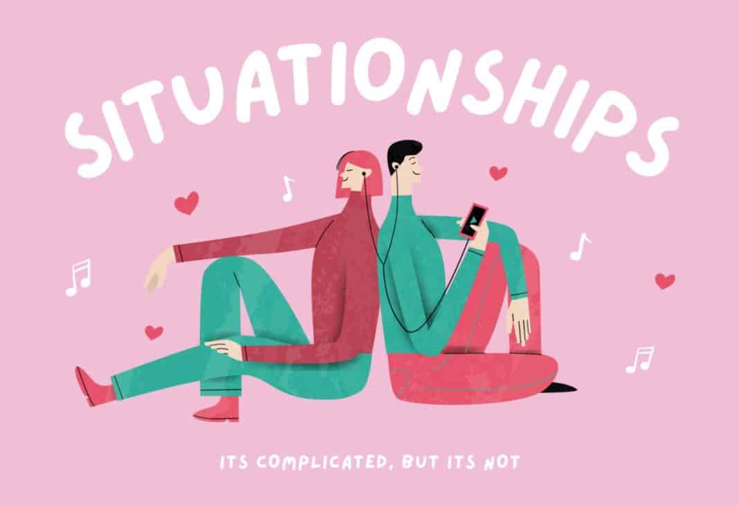 BİZ ŞİMDİ NEYİZ? BAĞSIZ İLİŞKİ ÇAĞI:SITUATIONSHIP konulu Psychology Times psikoloji yazısı için profesyonel görsel.