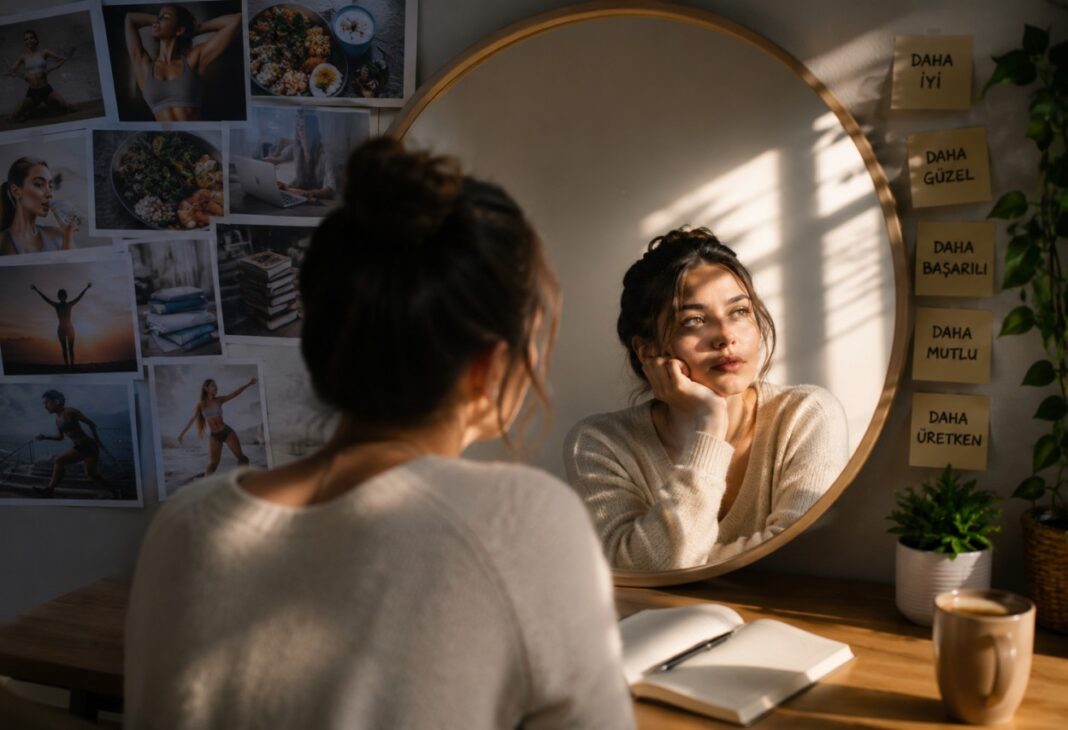 Neden Glow Up’lıyoruz? konulu Psychology Times psikoloji yazısı için profesyonel görsel.