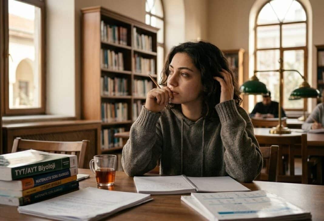 YKS’ye Bir Ay Kala: Başarısızlık İnancı ve Bilişsel Yüklenme Süreci konulu Psychology Times psikoloji yazısı için profesyonel görsel.