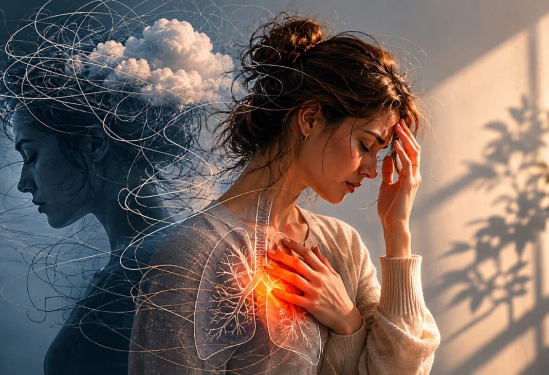 Anksiyete ve Beden İlişkisi: Zihin Konuşamadığında Beden Konuşur konulu Psychology Times psikoloji yazısı için profesyonel görsel.