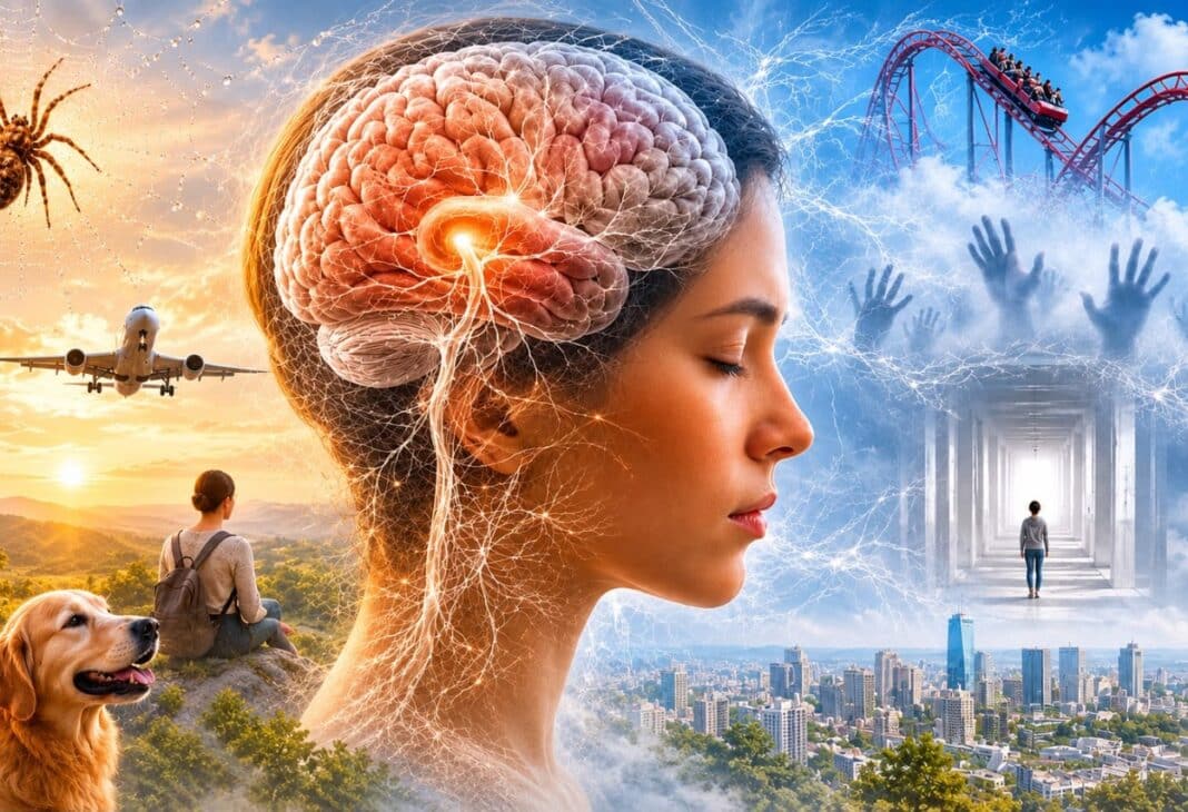 Korkunun İzleri: Fobilerin Psikolojik ve Nörolojik Temelleri konulu Psychology Times psikoloji yazısı için profesyonel görsel.