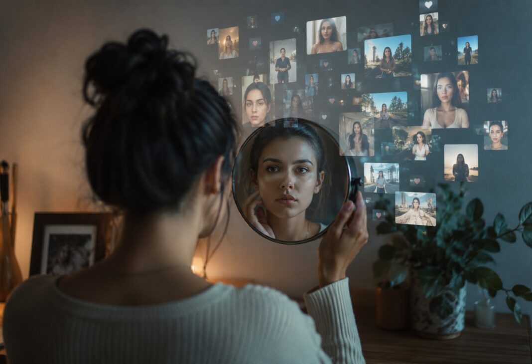 Sosyal Medyanın Benlik Üzerine Etkileri: Psikanalitik Kuram Perspektifinden Bir Değerlendirme konulu Psychology Times psikoloji yazısı için profesyonel görsel.