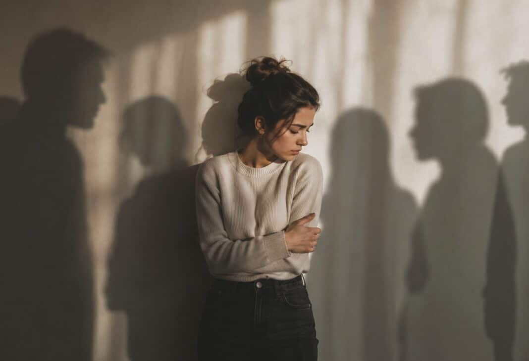 Bakışların Gölgesinden Çıkmak: Sosyal Görünüş Kaygısı konulu Psychology Times psikoloji yazısı için profesyonel görsel.