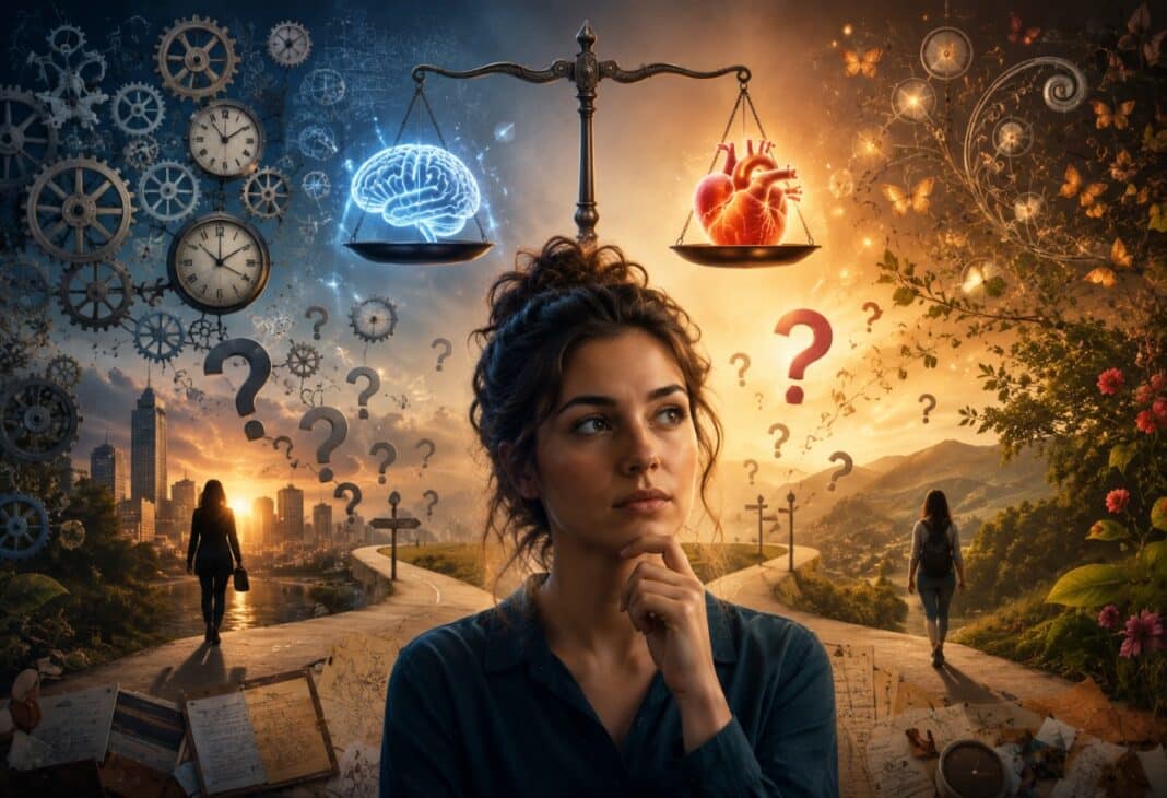 Kararlarımız Gerçekten Bizim mi? Zihnimizin görünmeyen karar mekanizmaları konulu Psychology Times psikoloji yazısı için profesyonel görsel.