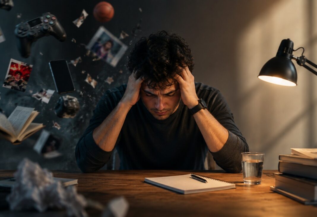 Bir Küçük DEHB Sarmalı: Performans Paradoksu konulu Psychology Times psikoloji yazısı için profesyonel görsel.