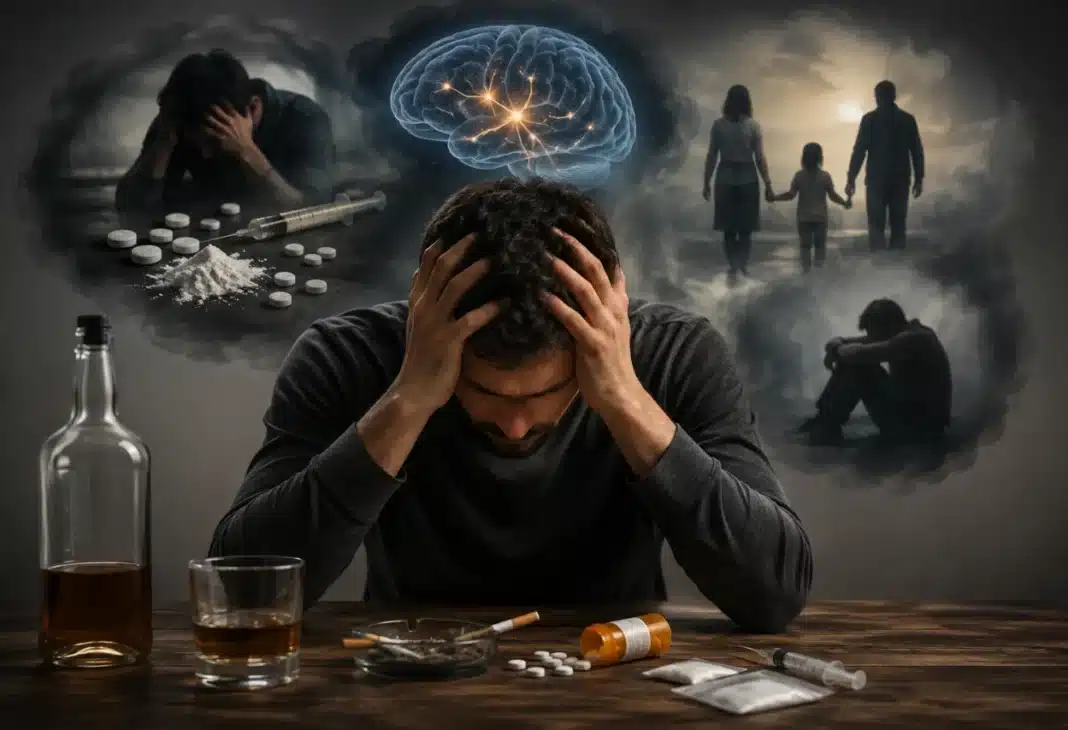 Bilişsel davranışçı — bağımlılık psikolojisi biyopsikososyal bir konulu Psychology Times psikoloji yazısı görseli